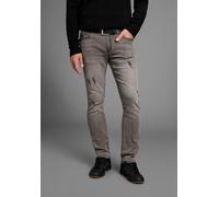 Straight-Jeans BRUNO BANANI "Hutch", Herren, Gr. 33, Länge 30, grau dam., Denim/Jeans, Obermaterial: 98% Baumwolle, 2% Elasthan, Destroyed-Effekte, normal lang, Jeans Straight-Jeans, gerade Beinform,