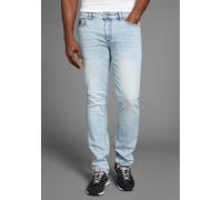 Straight-Jeans BRUNO BANANI "Hutch", Herren, Gr. 34, Länge 32, blau (atlantic blu), Denim/Jeans, Obermaterial: 98% Baumwolle, 2% Elasthan, vintage, normal lang, Jeans Straight-Jeans, gerade geschnitte