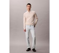 Straight-Jeans CALVIN KLEIN JEANS "STNDRD STRGHT JEAN", Herren, Gr. 34, Länge 34, static light, Denim/Jeans, Obermaterial: 100% Baumwolle, unifarben, regular fit lang, Jeans Straight-Jeans, Mit Gürtel