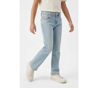 Straight-Jeans CALVIN KLEIN JEANS "STRAIGHT ANDREW WASH", Mädchen, Gr. 16 (176), N-Gr, blau (andrew wash), Denim/Jeans, Obermaterial: 99% Baumwolle, 1% Elasthan, unifarben, straight fit lang, Jeans St