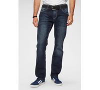 Straight-Jeans CAMP DAVID "NI:CO:R611", Herren, Gr. 33, Länge 34, blau (schwarz, used), Denim/Jeans, Obermaterial: 99% Baumwolle, 1% Elasthan, straight fit, Jeans Straight-Jeans, mit markanten Steppnä