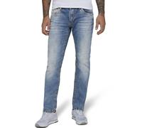 Straight-Jeans CAMP DAVID "NI:CO:R611", Herren, Gr. 34, Länge 32, blau (light vintage), Denim/Jeans, Obermaterial: 99% Baumwolle, 1% Elasthan, straight fit, Jeans Straight-Jeans, mit markanten Steppnä