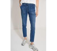 Straight-Jeans CECIL "Style Scarlett", Damen, Gr. 29, Länge 30, mid blau used wash, Denim/Jeans, Obermaterial: 83% Baumwolle, 15% Polyester, 2% Elasthan, unifarben, straight fit lang, Jeans Straight-J