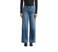 Straight-Jeans COMMA, Damen, Gr. 34, N-Gr, blau, Denim/Jeans, Obermaterial: 100% Baumwolle, unifarben, straight fit lang, Jeans Straight-Jeans, mit Gürtel-Detail / Reine Baumwolle (30822302-34) blau