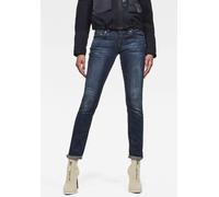 Straight-Jeans G-STAR "Midge", Damen, Gr. 27, Länge 34, blau (schwarz aged), Denim/Jeans, Obermaterial: 92% Baumwolle, 7% Polyester, 1% Elasthan, unifarben, straight fit lang, Jeans Straight-Jeans, 5-