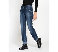 Straight-Jeans GANG "94AMELIE STRAIGHT", Damen, Gr. 28, Normalgrößen, midnight love, 90% Baumwolle, 2% Elasthan, 8% Polyester, unifarben, regular fit lang, Jeans Straight-Jeans, im 5-Pocket-Style (864