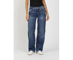 Straight-Jeans GANG "94RIVER", Damen, Gr. 28, N-Gr, blau (summer sky), Denim/Jeans, Obermaterial: 76% Baumwolle, 15% Polyester, 8% Viskose, 1% Elasthan, straight fit lang, Jeans Straight-Jeans, Light