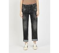 Straight-Jeans GANG "94THELMA WORKER", Damen, Gr. 31, N-Gr, grau (midgrau worn), Denim/Jeans, Obermaterial: 91% Baumwolle, 7% Polyester, 2% Elasthan, straight fit, Jeans Straight-Jeans, mit aufgesetzt