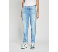 Straight-Jeans GANG "GANG Jeans Straight Fit 94AMELIE STRAIGHT", Damen, Gr. 26, Normalgrößen, blau (denim blau), 90% Baumwolle, 4% Elasthan, 6% Polyester, Jeans Straight-Jeans (47638556-26) denim blau