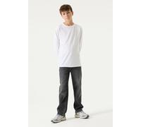 Straight-Jeans GARCIA "Ilyano", Jungen, Gr. 158, N-Gr, schwarz used, Denim/Jeans, Obermaterial: 99% Baumwolle, 1% Elasthan, straight fit lang, Jeans Straight-Jeans, Etwas niedrigere Leibhöhe (43958564