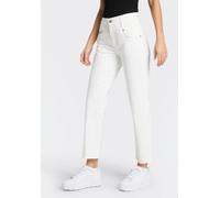 Straight-Jeans HERRLICHER "Breezy Cropped Denim White Stretch", Damen, Gr. 28, N-Gr, silk, Denim/Jeans, Obermaterial: 97% Baumwolle, 3% Elasthan, unifarben, straight fit 7/8-Länge, Jeans Straight-Jean