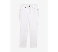 Straight-Jeans BONPRIX "Straight Jeans Mid Waist, Stretch", Damen, Gr. 36, N-Gr, weiß, Denim/Jeans, Obermaterial: 97% Baumwolle, 3% Elasthan, regular fit knöchelfrei, Jeans Straight-Jeans, Regular Fit