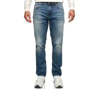 Straight-Jeans INDICODE "INValoy", Herren, Gr. 38, Länge 32, clear mid blau, Denim/Jeans, Obermaterial: 99% Baumwolle, 1% Elasthan, Abriebeffekte, regular fit, Jeans Straight-Jeans (45948835-38) clear