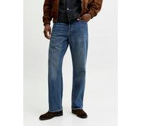 Straight-Jeans JACK & JONES "JJITED JJCLASSIC AM 469 SN", Herren, Gr. 34, Länge 34, blau (mid blau denim), Denim/Jeans, Obermaterial: 100% Baumwolle, clean, straight fit lang, Jeans Straight-Jeans, Ba