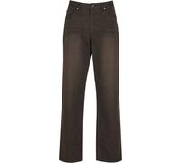 Karl Kani Relaxed Fit Jeans mit Knopf- und Reißverschluss in Dunkelbraun, Größe 32