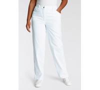 Straight-Jeans KJBRAND "Babsie", Damen, Gr. 42 (21), K-Gr, weiß, Denim/Jeans, Obermaterial: 78% Baumwolle, 18% Polyester, 4% Elasthan, unifarben, straight fit lang, Jeans Straight-Jeans, mit Stretch (