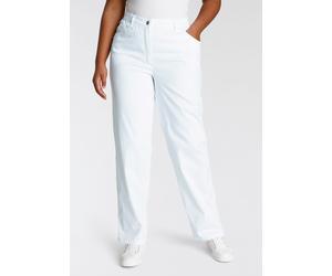 Straight-Jeans KJBRAND "Babsie", Damen, Gr. 44 (22), K-Gr, weiß, Denim/Jeans, Obermaterial: 78% Baumwolle, 18% Polyester, 4% Elasthan, unifarben, straight fit lang, Jeans Straight-Jeans, mit Stretch (