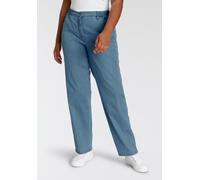 Straight-Jeans KJBRAND "Babsie", Damen, Gr. 44, N-Gr, blau (denim bleach), Denim/Jeans, Obermaterial: 78% Baumwolle, 18% Polyester, 4% Elasthan, unifarben, straight fit lang, Jeans Straight-Jeans, mit