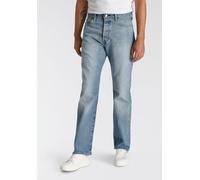 Straight-Jeans LEVI'S "501 LEVI'S ORIGINAL", Herren, Gr. 31, Länge 34, blau (stretch it out), Denim/Jeans, Obermaterial: 99% Baumwolle, 1% Elasthan, normal lang, Jeans Straight-Jeans, mit Markenlabel