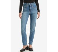 Straight-Jeans LEVI'S "724 HIGH RISE STRAIGHT", Damen, Gr. 27, Länge 32, blau (camp denim rhinestone), Denim/Jeans, Obermaterial: 80% Baumwolle, 19% Polyester, 1% Elasthan, straight fit lang, Jeans, C