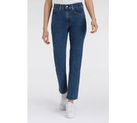 Straight-Jeans LEVI'S "724 HIGH RISE STRAIGHT", Damen, Gr. 28, Länge 32, blau (mosey mid stone), Denim/Jeans, Obermaterial: 98% Baumwolle, 2% Elasthan, straight fit lang, Jeans Straight-Jeans, Topsell