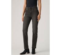 Straight-Jeans LEVI'S "724 HIGH RISE STRAIGHT", Damen, Gr. 31, Länge 30, beneath the shadows, Denim/Jeans, Obermaterial: 81% Baumwolle, 18% Polyester, 1% Elasthan, straight fit lang, Jeans Straight-Je
