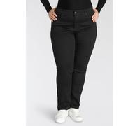 Straight-Jeans LEVI'S PLUS "314 Shaping Straight", Damen, Gr. 16 (48), Länge 32, schwarz (soft schwarz), Denim/Jeans, Obermaterial: 78% Baumwolle, 21% Polyester, 1% Elasthan, lang, Jeans Straight-Jean