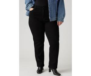 Straight-Jeans LEVI'S PLUS "724 PL HR STRAIGHT", Damen, Gr. 18 (50), Länge 30, schwarz (midnight gaze), Denim/Jeans, Obermaterial: 73% Baumwolle, 26% Polyester, 1% Elasthan, Jeans Straight-Jeans (3101