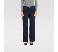 Straight-Jeans MAC "GRACIA", Damen, Gr. 36, Länge 32, blau (schwarz rinsewash), Denim/Jeans, Obermaterial: 77% Baumwolle, 10% Polyester, 10% Viskose, 3% Elasthan, unifarben, straight fit lang, Jeans S