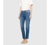 Straight-Jeans MAC "MACMELANIE", Damen, Gr. 36, Länge 30, blau (authentic baby blau), Denim/Jeans, Obermaterial: 91% Baumwolle, 7% Elastomultiester, 2% Elasthan, straight fit lang, Jeans Straight-Jean