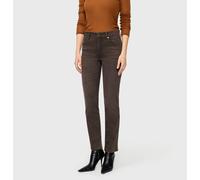 Straight-Jeans MAC "MACMELANIE", Damen, Gr. 44, Länge 30, braun (braun stone wash), Denim/Jeans, Obermaterial: 97% Baumwolle, 3% Elasthan, straight fit lang, Jeans Straight-Jeans, Figurformende Denim-