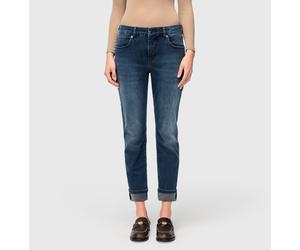 Straight-Jeans MAC "SUE relax", Damen, Gr. 36, Länge 29, blau (blau midnight wash), Web, Obermaterial: 89% Baumwolle, 8% Polyester, 3% Elasthan, straight fit, Jeans Straight-Jeans, im Four-Pocket Styl