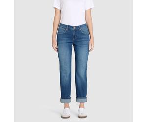 Straight-Jeans MAC "SUE relax", Damen, Gr. 40, Länge 27, blau (indigo blau washed), Web, Obermaterial: 95% Baumwolle, 4% Polyester, 1% Elasthan, straight fit, Jeans Straight-Jeans, im Four-Pocket Styl