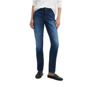 Straight-Jeans MARC O'POLO "aus stretchigem Cashmere-Touch-Denim", Damen, Gr. 32, Länge 32, blau (commercial dunkelblau wash), Obermaterial: 92% Baumwolle, 6% Elastomultiester, 2% Elasthan, unifarben,