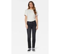 Straight-Jeans MAVI "KENDRA", Damen, Gr. 29, Länge 30, schwarz (smoke brushed glam), 86% Baumwolle, 12% Polyester, 2% Elasthan, gerade lang, Jeans Straight-Jeans, gerde Form (61107467-29) smoke brushe