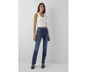 Straight-Jeans MAVI "KENDRA", Damen, Gr. 33, Länge 30, schwarz brushed str, 87% Baumwolle, 11% Polyester, 2% Elastan, slim fit normal, Jeans Straight-Jeans, gerde Form (89256357-33) schwarz brushed st