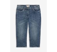 Caprijeans BONPRIX, Damen, Gr. 46, N-Gr, nachtblau denim, Denim/Jeans, Obermaterial: 82% Baumwolle, 17% Polyester, 1% Elasthan, regular fit, Jeans, figurformende Passform, Regular Fit, mit Komfort-Str