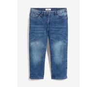 Caprijeans BONPRIX, Damen, Gr. 54, N-Gr, blau denim, Denim/Jeans, Obermaterial: 82% Baumwolle, 17% Polyester, 1% Elasthan, regular fit, Jeans, figurformende Passform, Regular Fit, mit Komfort-Stretch