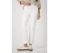Straight-Jeans MONARI, Damen, Gr. 42, N-Gr, beige (ecru), Denim/Jeans, Obermaterial: 98% Baumwolle, 2% Elasthan, unifarben, regular fit knöchelfrei, Jeans Straight-Jeans, mit Glitzersteinchen und Dest