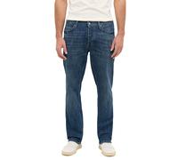 Straight-Jeans MUSTANG "Herren Style Michigan Straight", Herren, Gr. 32, Länge 34, blau (703 mittelblau), Denim/Jeans, 99% Baumwolle, 1% Elasthan, unifarben, straight fit, Jeans Straight-Jeans (667858
