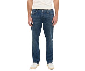 Straight-Jeans MUSTANG "Herren Style Michigan Straight", Herren, Gr. 38, Länge 32, blau (703 mittelblau), Denim/Jeans, 99% Baumwolle, 1% Elasthan, unifarben, straight fit, Jeans Straight-Jeans (283085