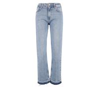 5-Pocket-Jeans PEPE JEANS "STRAIGHT JEANS MW ARROW", Damen, Gr. 32, Länge 30, bleached, Denim/Jeans, Obermaterial: 99% Baumwolle, 1% Elasthan, straight fit lang, Jeans 5-Pocket-Jeans, mit leicht ausge