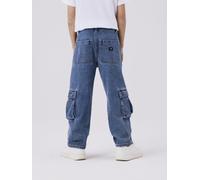 Straight-Jeans NAME IT "NKMRYAN ST CARGO JEANS 5910-ZD NOOS", Kinder, Gr. 122, N-Gr, blau (medium blau denim), Denim/Jeans, Obermaterial: 100% Baumwolle, unifarben, straight fit lang, Jeans Straight-J