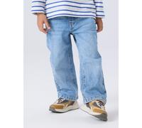 Straight-Jeans NAME IT "NMMRYAN STRAIGHT JEANS 8809-MD TB", Jungen, Gr. 110, N-Gr, medium blau denim, Denim/Jeans, Obermaterial: 98% Baumwolle, 2% Elasthan, leichte Abriebeffekte, straight fit lang, J