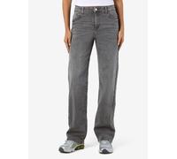 Straight-Jeans NOISY MAY "NMYOLANDA NW WIDE JEANS AZ371DG NOOS", Damen, Gr. 30, Länge 30, blau (dunkelgrau denim), Denim/Jeans, Obermaterial: 99% Baumwolle, 1% Elasthan, straight fit, Jeans Straight-J