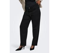 Straight-Jeans ONLY CARMAKOMA "CARGIANNA MW STRAIGHT AZ756 DNM NOOS", Damen, Gr. 48, Länge 32, schwarz (schwarz denim), Denim/Jeans, Obermaterial: 98% Baumwolle, 2% Elasthan, unifarben, straight fit l