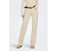 Gerade Jeans ONLY "ONLBLUSH MID STRAIGHT DNM DOT NOOS", Damen, Gr. S (36), Länge 32, beige (ecru), Denim/Jeans, Obermaterial: 92% Baumwolle, 6% Elastomultiester, 2% Elasthan, unifarben, modisch, Jeans