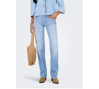 Straight-Jeans ONLY "ONLBLUSH MID STRAIGHT DNM REA828 NOOS", Damen, Gr. S (36), Länge 34, blau (light blau denim), Denim/Jeans, Obermaterial: 91% Baumwolle, 5% Polyester, 4% Elasthan, unifarben, regul