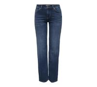 Straight-Jeans ONLY "ONLBLUSH MID STRAIGHT DNM TAI021 NOOS", Damen, Gr. M (38), Länge 30, blau (dunkelblau denim), Denim/Jeans, Obermaterial: 92% Baumwolle, 6% Elastomultiester, 2% Elasthan, unifarben