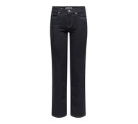 Straight-Jeans ONLY "ONLBLUSH MID STRAIGHT DNM TAI774 NOOS", Damen, Gr. S (36), Länge 30, schwarz (dunkelblau denim detail:rinse), Denim/Jeans, Obermaterial: 92% Baumwolle, 6% Elastomultiester, 2% Ela